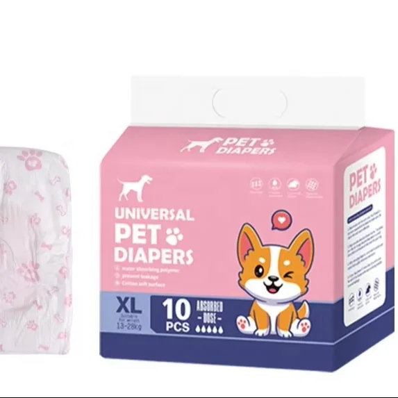 Customizable Disposable Dog Diaper Soft Comfortable Cotton Premium Pet Diaper for Cats and Dogs