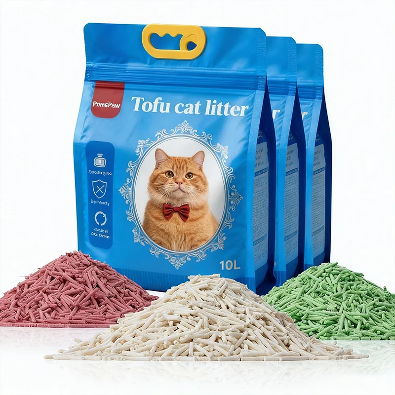 Customizable Dust free Tofu Cat Litter Biodegradable Natural Agglomeration Deodorant Flushable Eco Friendly