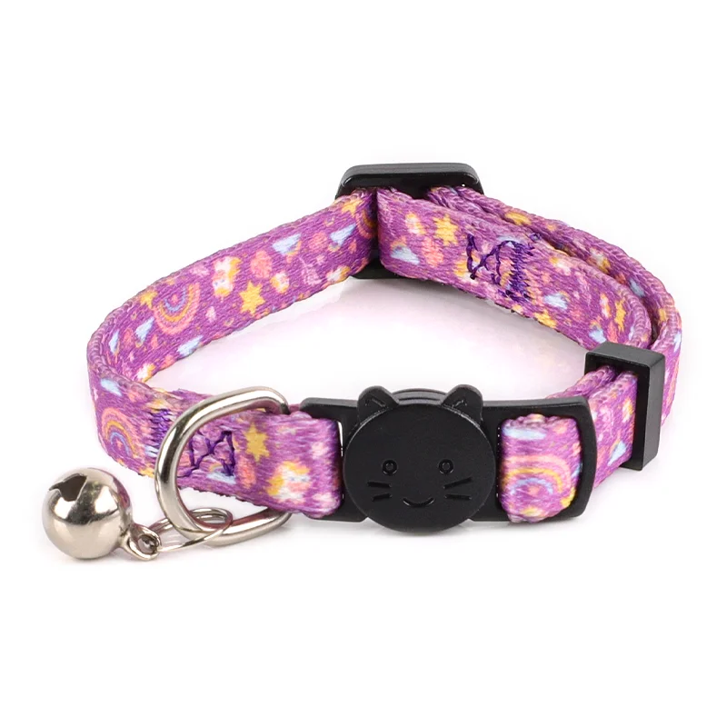 Customizable Free Sample Cat Collar with Personalized Laser Name Plate Cute Breakaway Buckle and Small Dog Accessories Tag