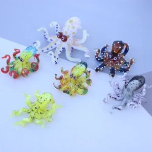 Customizable Lampworking Marine Animal Figurines Colorful Squids for Home Decoration Aquarium Landscaping Murano Glass Crafts