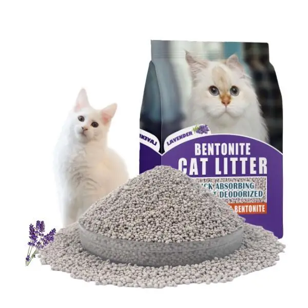 Customizable Packaging 5kg 10kg 20kg Ball Shaped Organic Clay Cat Litter Dust Free Clumping Lavender Bentonite Cat Litter Sand