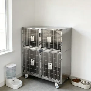 Customizable Stainless Steel Pet Cage With Deepened Tray Ideal for Animal Hospitals and Pet Clinics Pet Hospital Cage