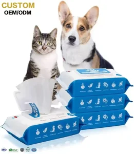 Customization Eco Friendly Pet Grooming Wipes Plants Extracts Cleaning & Bathing Wet Wipes for Small Animals Paws Body Butt