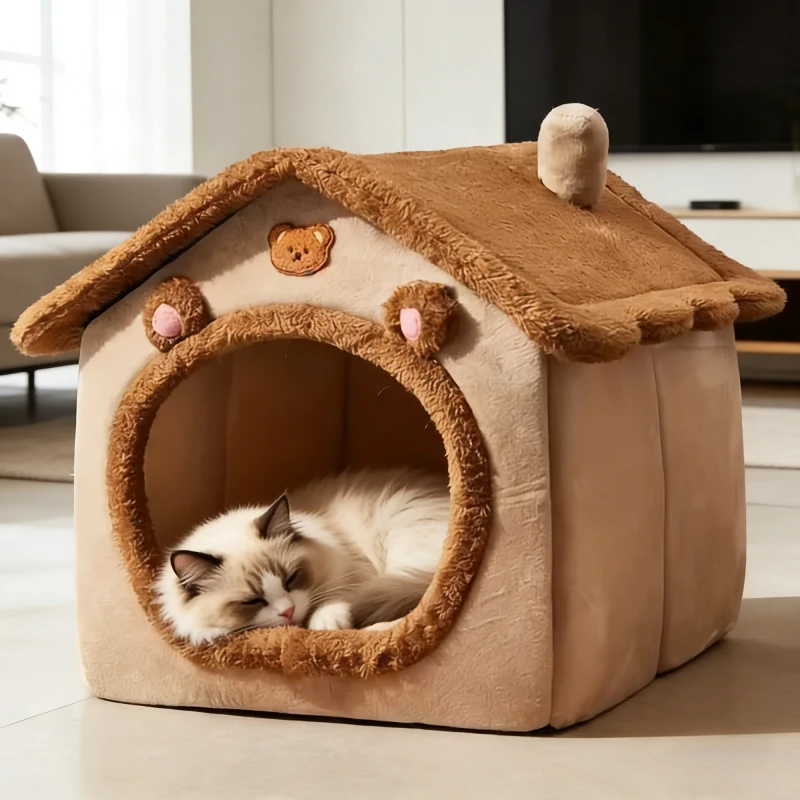 Customization Foldable Pet House Removable Washable Cat House Puppy Cave Sofa Pet Bed House for Small Dogs and Cats