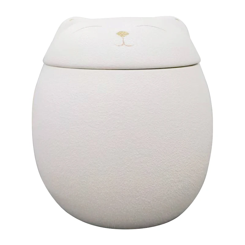 Customize Cat Shape Pet Urns Ceramic Canister Moisture proof Storage Jar Memorial Urn Porcelain Jar Pet Ashes Funeral Supplies