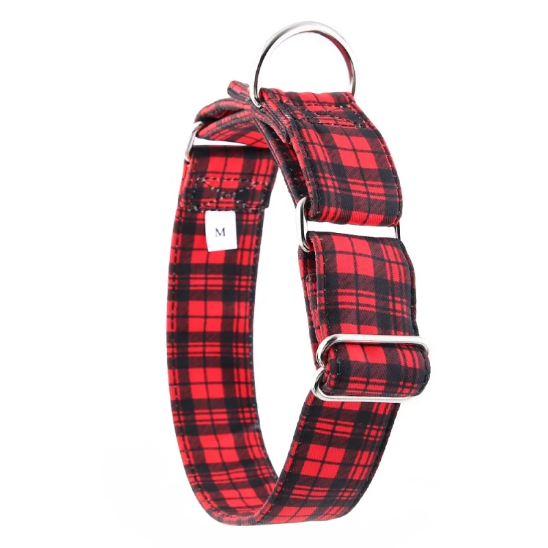 Customized 1.5-2.0 Inch Wide Martingale Pet Dog Collar Durable Training Walking Gear Colorful Pattern Simple Classic