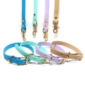 Customized 15mm 20mm 25mm PVC Coated Nylon TPU Waterproof Adjustable Pet Collar Leash Set for Pets