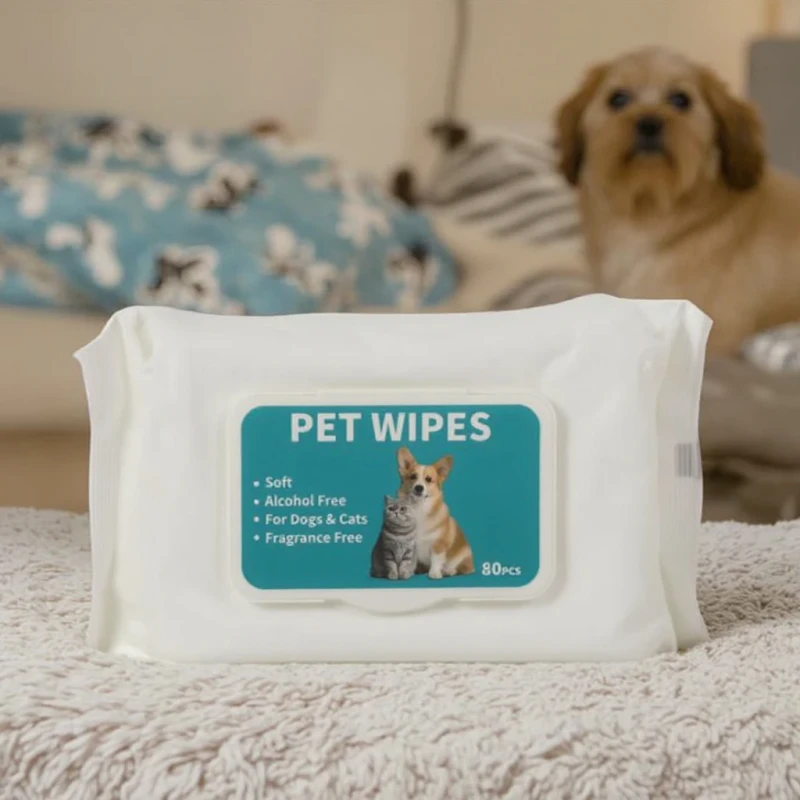 Customized 80pcs Gentle Soft Pet Wipes for Clean Paws Face and Body with Easy Safe for Dogs & Cats