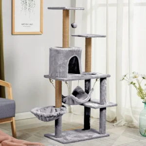 Customized Cat Tree Tower Scratcher with Wool Mat Sustainable Plush Mat Pet Accessories