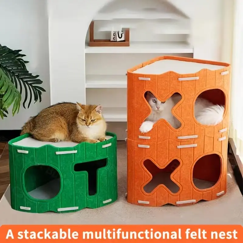 Customized Design Scratcher Furniture Pet Condo Cat Tree Scratching House Cat Tree House Large Pet Product
