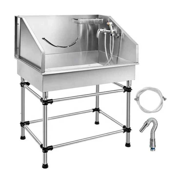 Customized Factory Manufacturer Direct Sales Stainless Steel Pet Dog Spa Bathtub Pet Cleaning Supplies Cat Pet Bathtub for Sale