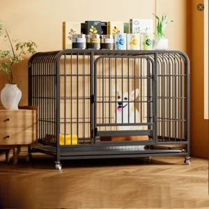 Customized Indoor Large Metal Dog Cage Square Tube Wire Dog Cage Anti Impact Dog Cage with Tray for Easy Cleaning