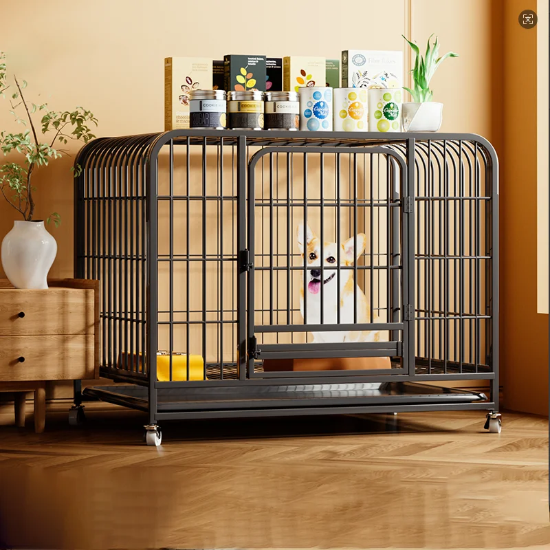 Customized Indoor Large Metal Dog Cage Square Tube Wire Dog Cage Anti Impact Dog Cage with Tray for Easy Cleaning
