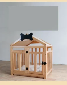 Customized Indoor Luxury Pet House Solid Wood Dog Bed Furniture with Sustainable Feature and Printed Pattern