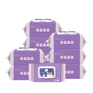 Customized LOGO Soft Non woven Pet Ear Eye Wet Wipes for Cat and Dog