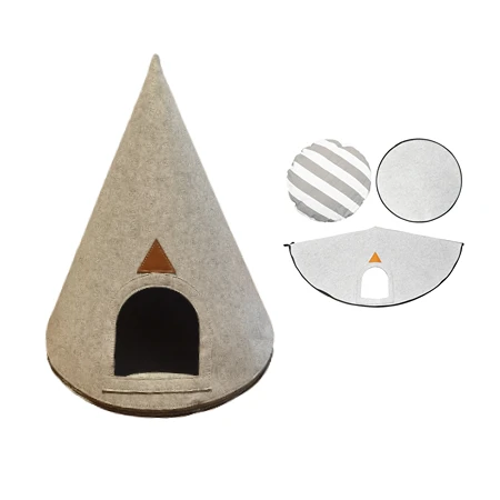 Customized Large Luxury Bed Cat Wool Cat House Furniture Foldable Pet Tent
