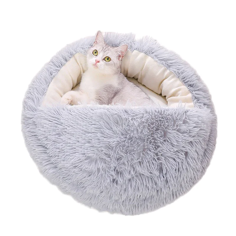 Customized Large Oxford Fabric Winter Fluffy Pet Bed for Dogs and Cats