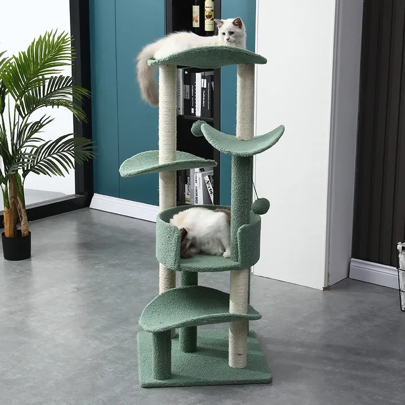 Customized Large Size Wooden Pet Scratcher House Tower Condo Cat Tree