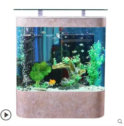 Customized Large Transparent Cube Acrylic Aquarium Fish Tank Glass Bullet Front Fish Tank Aquarium with Top Bar