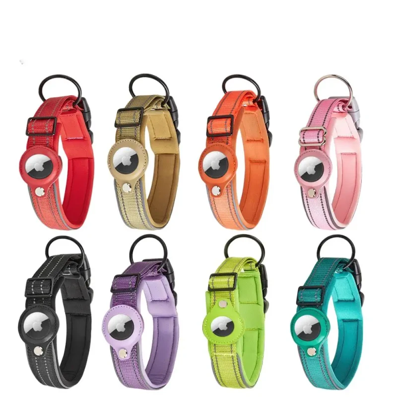 Customized Leather Padded Cowboy Style Adjustable Size Waterproof GPS Dog Collar for Large Breeds
