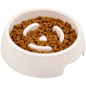 Customized Logo Color OEM ABS Plastic Rounded Food Grade Slow Feeder Dog Bowl High Quality Easy Cleaning Travel