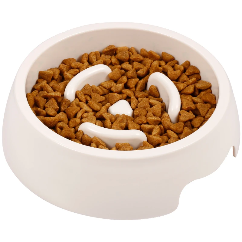 Customized Logo Color OEM ABS Plastic Rounded Food Grade Slow Feeder Dog Bowl High Quality Easy Cleaning Travel