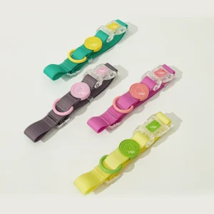 Customized Macaron Comfortable Waterproof PVC Rubber Coated Dog Collar Adjustable Durable Anti odor Pet Collar Leash Set