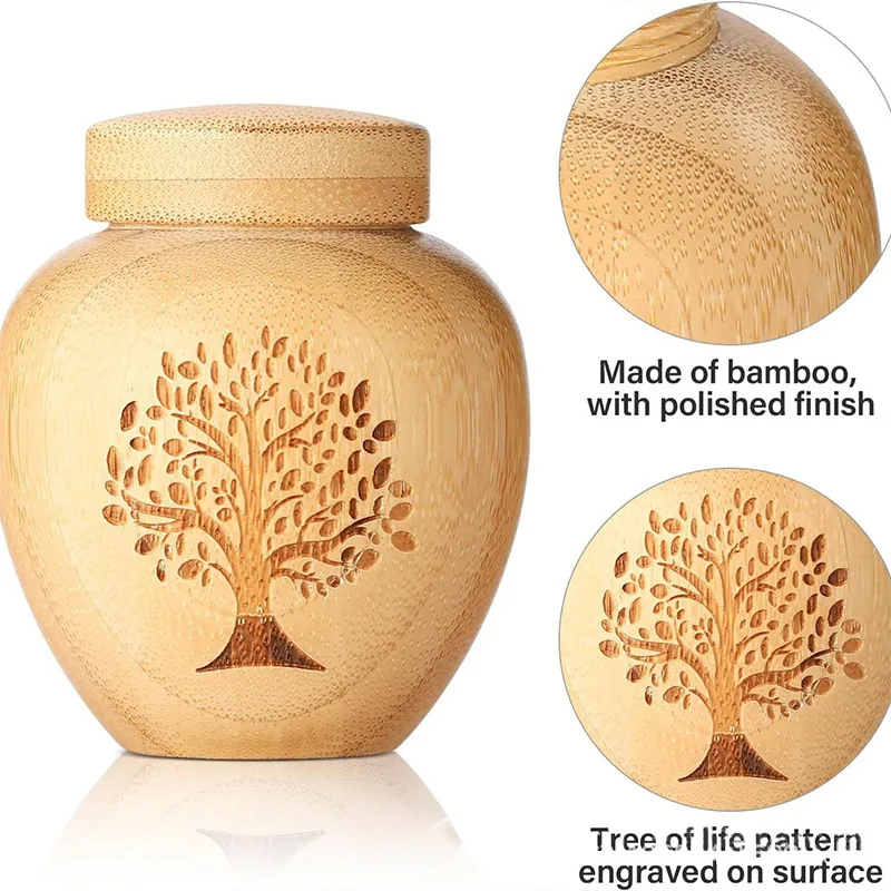 Customized Modern Eco friendly Bamboo Pet Cremation Urns and Funeral Supplies Are Suitable for Animals Such As Cats and Dogs