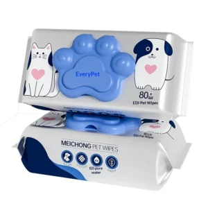 Customized OEM ODM Soft Fruit Scent Deep Cleaning Pet Wet Wipes for Dogs & Cats Body Care 80 Count Pack