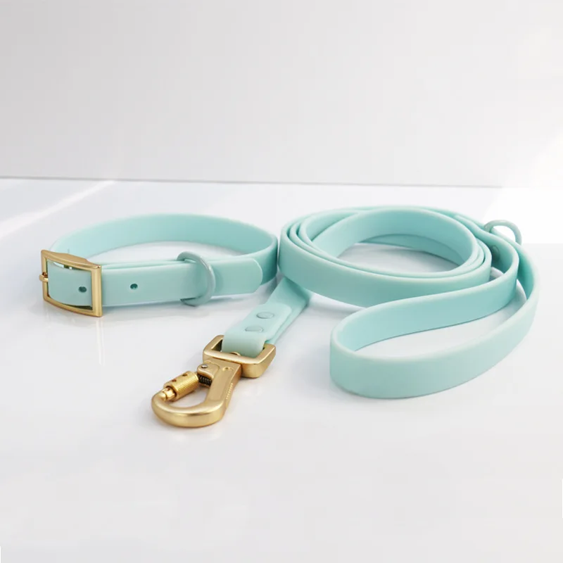 Customized PVC Soft Pet Dog Leash Collar Set Waterproof Adjustable Leash and Collar for Small Medium Large Dogs
