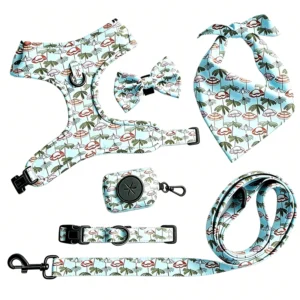 Customized Personalized Custom Neoprene Soft Luxury Dog Harness Polyester Sustainable Pet Dog Cat Adjustable Harness