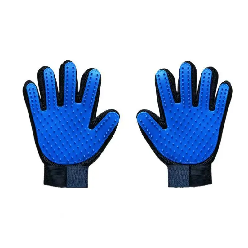 Customized Pet Dog & Cat Grooming Massage Glove Five Fingers Silicone Hair Removal Bath Washing