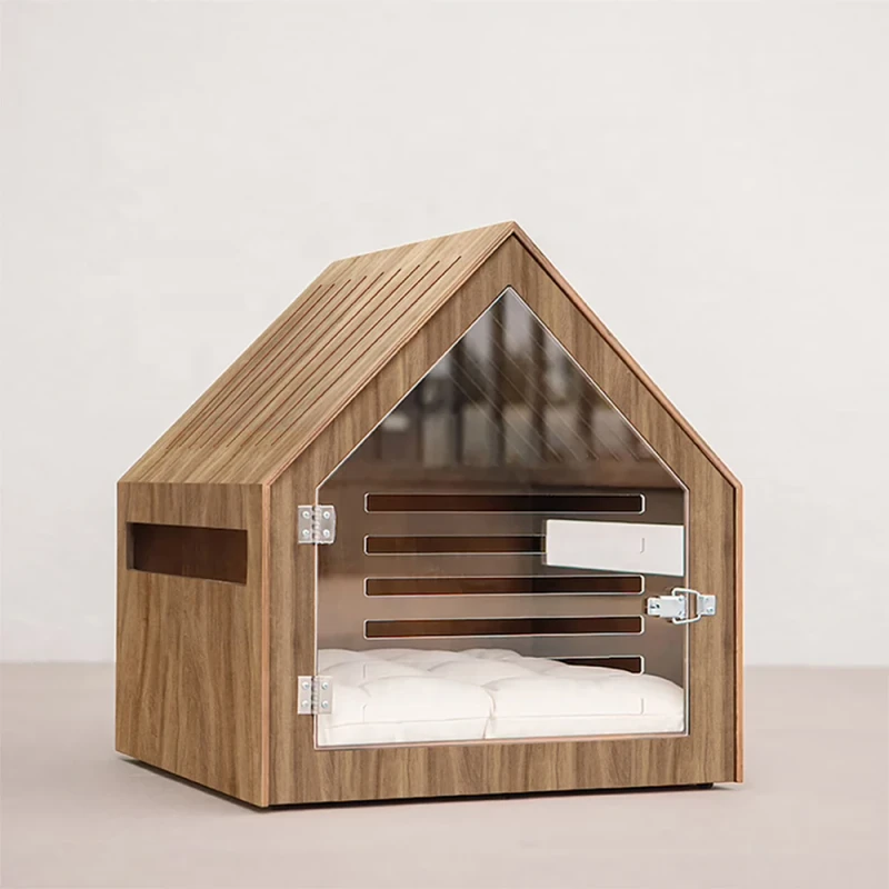 Customized Pet Houses Furniture Wood Bed Luxury Wooden Pet House Cat Dog Solid Wood Dog House Indoor