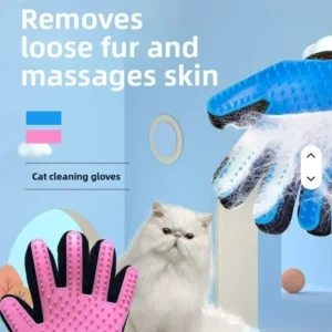 Customized Safe Puppy Friendly Pet Dog & Cat Grooming Massage Glove Five Fingers Silicone Hair Removal Bath Washing