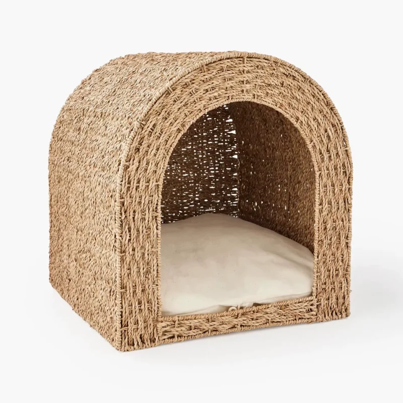 Customized Sleeping Basket for Dogs and Cats Handmade Cat Bed Handcrafted Seagrass Weaved Pet House Supplies for Pet