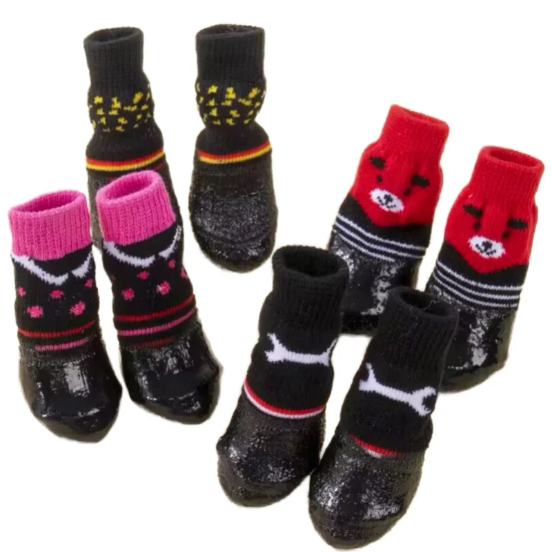 Customized Small Animal Dog Socks Anti Slip Waterproof Eco Friendly Sports Fashionable Solid Military Cotton Dog Boots Outdoor