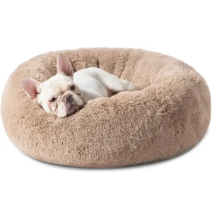 Customized Soft Pet Bed for Cats and Dogs Plush Faux Fur Dog Donuts Bed