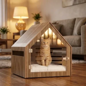 Customized Solid Wood Modern Print Eco Friendly Dog & Cat Pet House Indoor Luxury Furniture with Custom Sizes