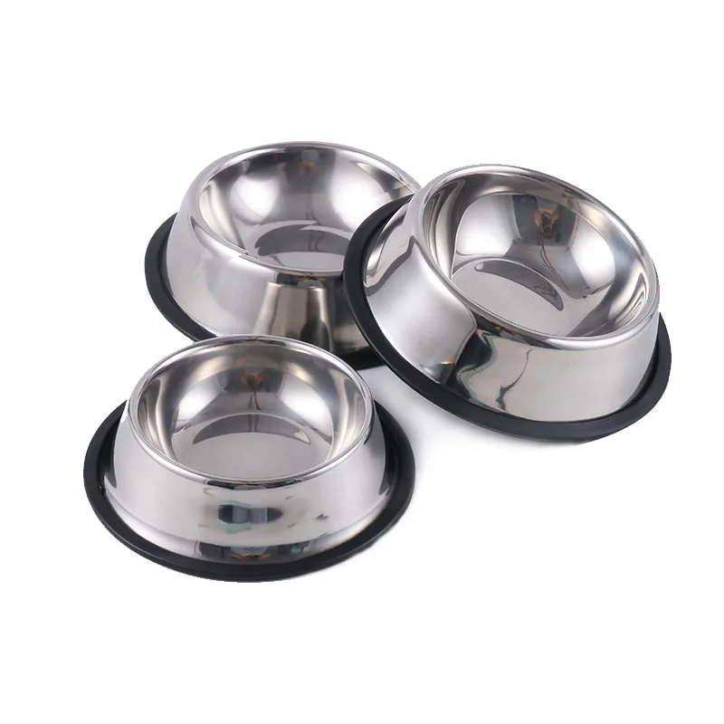 Customized Stainless Steel Rice Bowl for Dogs Eco-Friendly Portable Pet Feeder with Non-Slip Base Stylish Pet Food Water Bowl