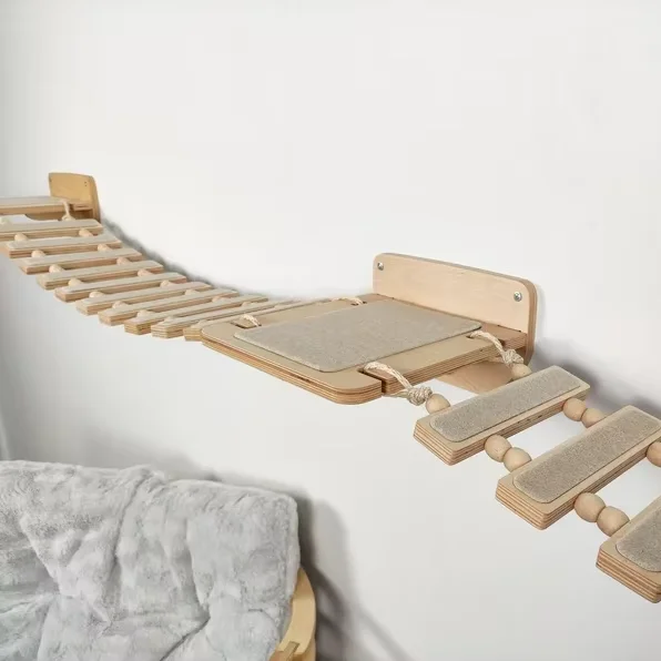 Customized Wall Mounted Cat Scratcher Shelf Cat Tree Wall Climbing Frame Cat Hammock Wall Mounted Tree