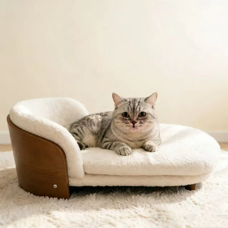 Customized Wooden Detachable Breathable Washable Pet Bed for Small Medium-sized Dogs Cats Soft Thickened Warmth Sleeping