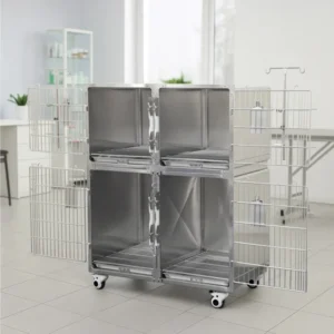 Customized XL Dog Cat Pet Cage Kennels Modern Stainless Steel Modular Design with Animal Pattern Iron Material