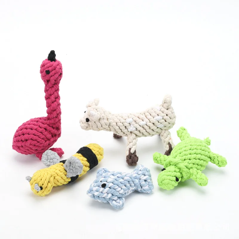 Cute Animal Fruits Shape Soft Cotton Rope Puppy Crochet Small Rope Animal Dog Toys