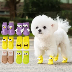 Cute Big Eye Cartoon Pet Socks Breathable Knitted Four Seasons Dog Cat Pet Socks