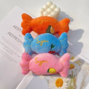 Cute Candy Shaped Plush Squeaky Pet Toys Bite Resistant Teething Boredom Relief Interactive for Teddy Dogs Cats Pet Toys