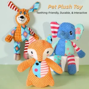 Cute Cartoon Animal-shaped Cotton Dog Chew Toys Set Soft Durable Eco-Friendly Interactive Play Pet Supplies