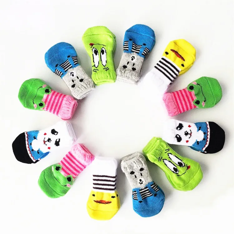 Cute Cartoon Anti Slip Warm Puppy Pet Shoes Custom Dog Socks for Small Dogs