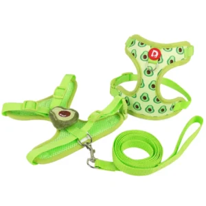 Cute Cartoon Fruit Shape Luxury Adjustable Breathable Durable Polyester Pet Dog Harness Set Leash Outdoor Walking 2 14KG