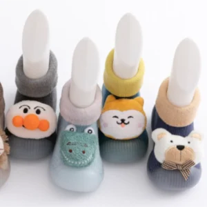 Cute Cartoon Rubber Sole Animal 3d Socks Shoes for Baby Girl Boy Warm Winter Cotton Newborns Baby Anti Slip Socks