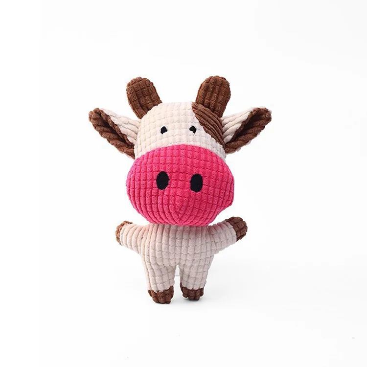 Cute Cows Dog Toy Squeak Cat Toys for Puppy Small Medium Durable Stuffed Dog Toys Teeth Cleaner